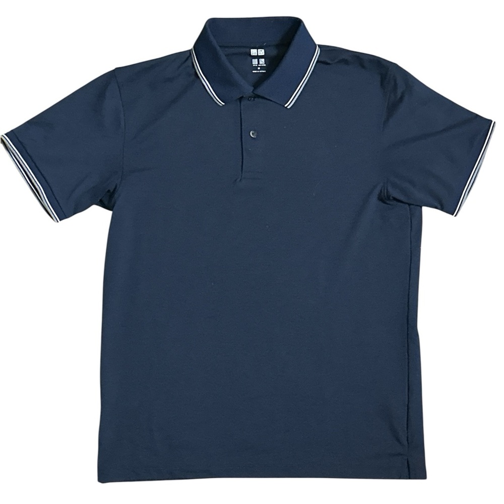 Uniqlo Dark Blue Polo Shirt with White Trim